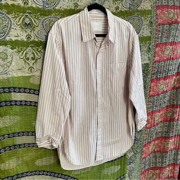 Citizens of Humanity Mesa Stripe Kayla Button Down Shirt Size Medium - Picture 7 of 15
